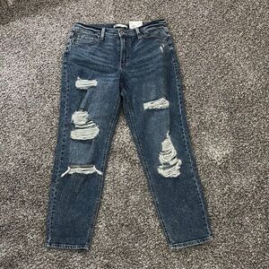 Kohl's Blue Boyfriend Jeans Distressed Style